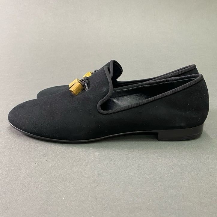 3d3 《美品》 Giuseppe Zanotti ジュゼッペ ザノッティ ゴールドチャーム オペラシューズ 41 ブラック レザー スリッポン ローファー イタリア製