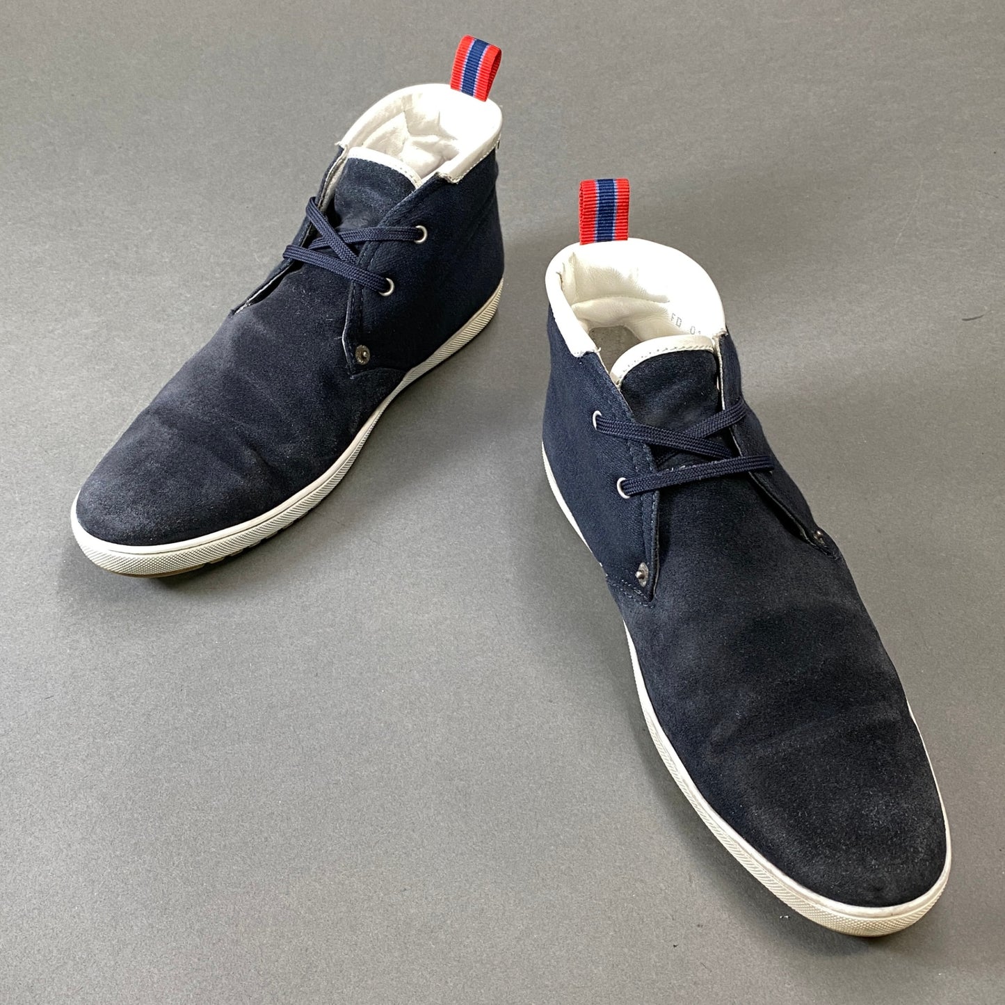 1h1 LOUIS VUITTON ルイヴィトン スエードハイカットスニーカー 7 ネイビー スウェードレザー シューズ 紳士靴t18r