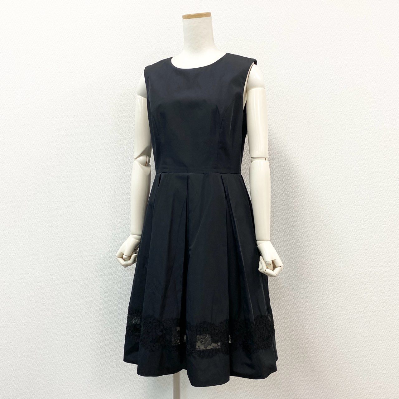60f20 Rene basic ルネ ベーシック Dress Emma ドレス エマ ワンピース 5416130 38 ブラック ノースリーブ レース 日本製