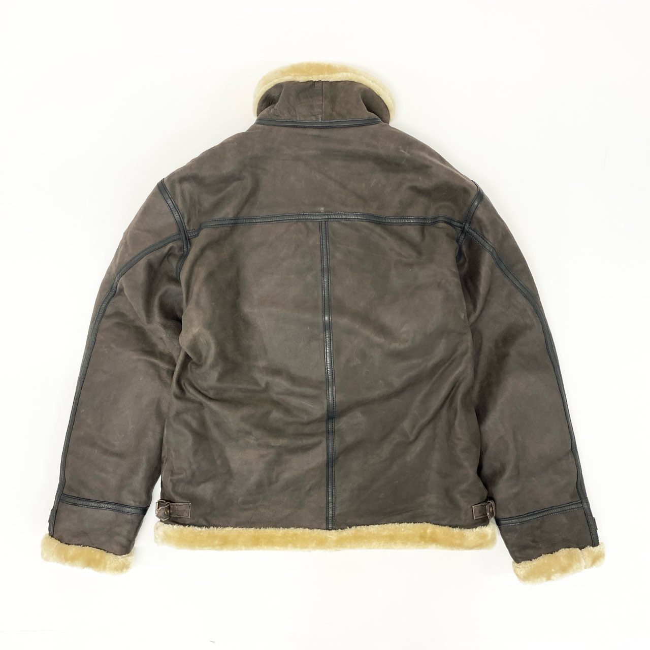 69j20 《新品保管品》定価¥52.800 KOMINE コミネ ボアフライトレザージャケット LJ-560 XL ブラウン インナープロテクター入り バイカー ムートンt18r