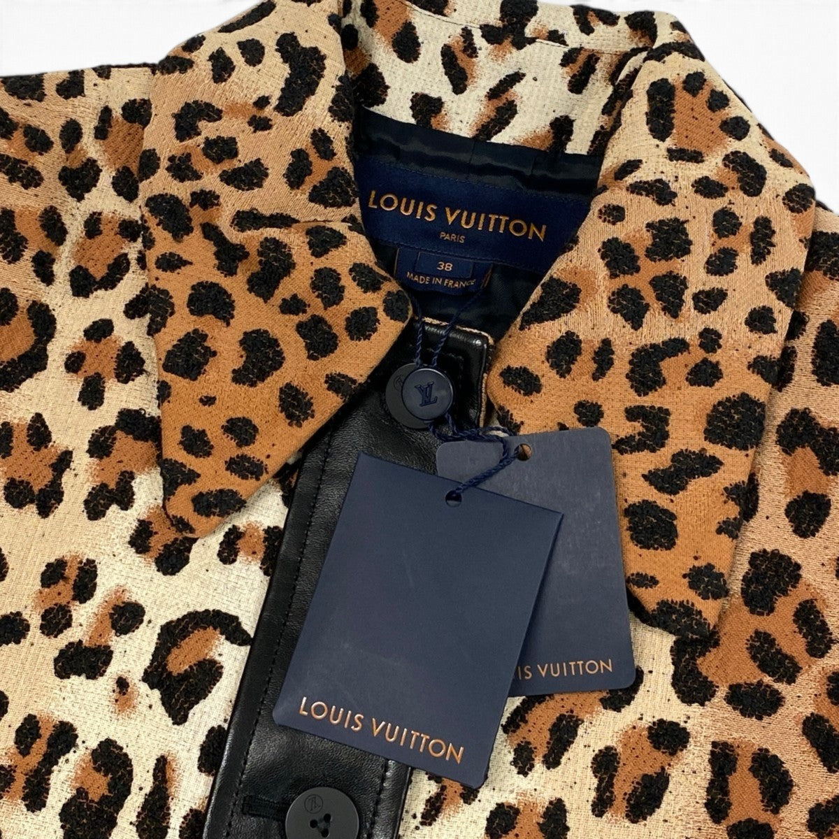 Ij19 【未使用】 LOUIS VUITTON ルイヴィトン 2018aw プレフォールコレクション レオパード テクニカル ウールコート RW181A GFA FECO90 サイズ38 ブラウン レディースu02t