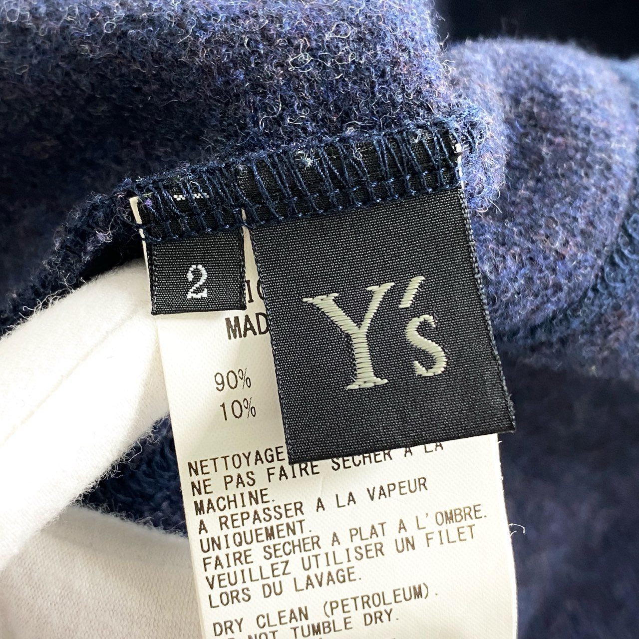 75e8 Y's ワイズ Yohji Yamamoto ヨウジヤマモト 変形ドルマンニット カーディガン 2 ネイビー 日本製