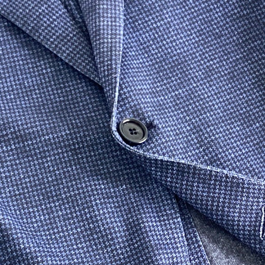 65e5 イタリア製 LARDINI ラルディーニ easy wear イージーウェア テーラードジャケット サマージャケット ストレッチ ブートニエール付き JX939AQ51 サイズ48 7R ネイビー ポリエステル100% メンズ 現行タグ