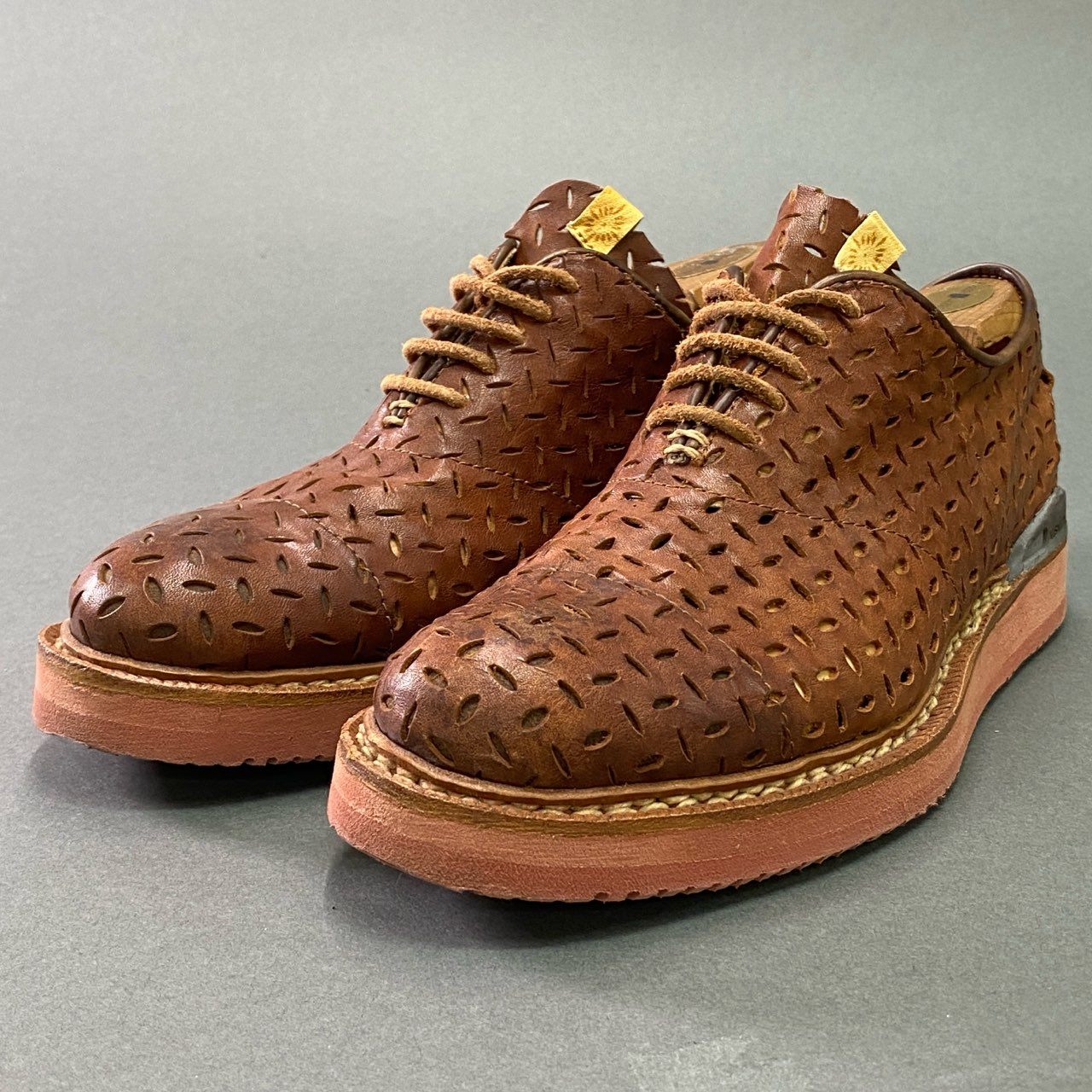 3c3 visvim ヴィズヴィム PATRICIAN FOLK パンチングレザーシューズ レースアップ メンズ 紳士靴 10 ブラウン 本革