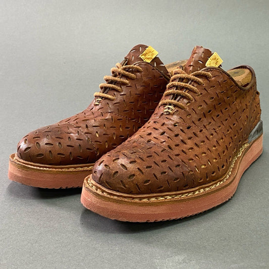 3c3 visvim ヴィズヴィム PATRICIAN FOLK パンチングレザーシューズ レースアップ メンズ 紳士靴 10 ブラウン 本革