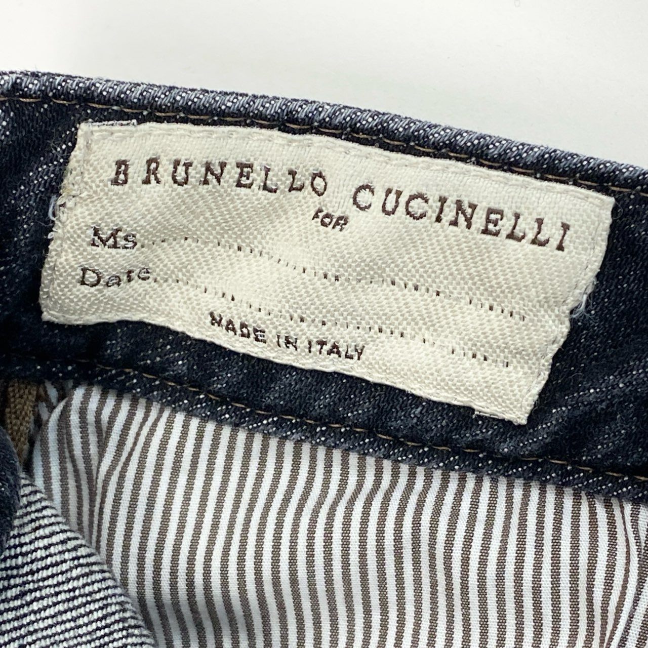 79g24 BRUNELLO CUCINELLI ブルネロクチネリ ビーズデザイン デニムパンツ ボトムス ジーンズ イタリア製 42 インディゴブルー コットン レディース_