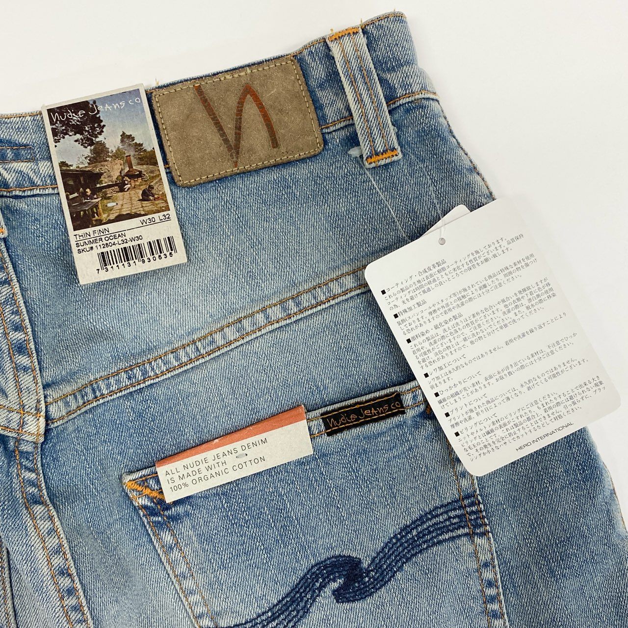 52e23 《未使用保管品》 タグ付 Nudie Jeans ヌーディージーンズ Thin Finn885 デニムパンツ ジーンズ ボトムス W30 L32 インディゴブルー コットン
