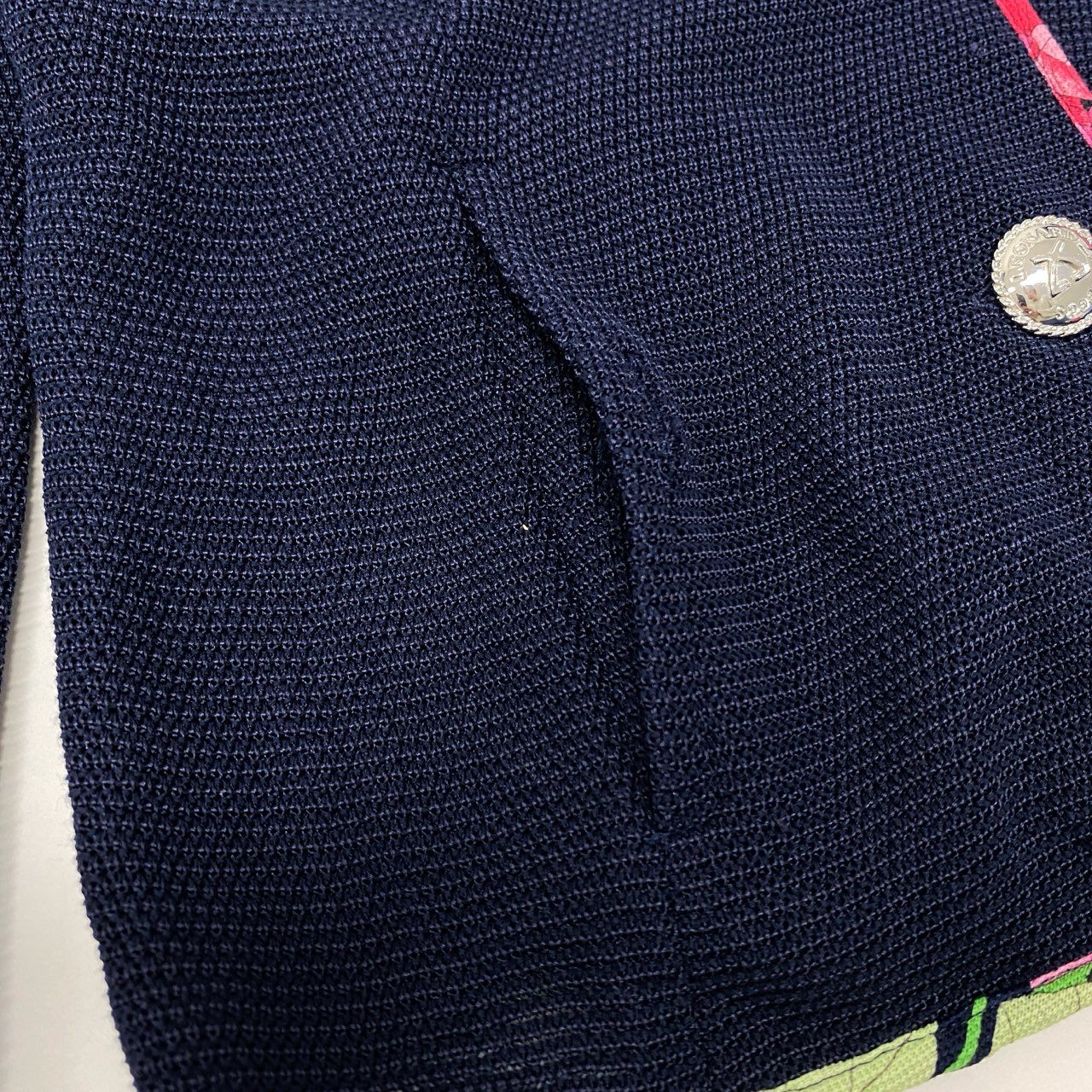 40k18 LEONARD レオナール テーラードジャケット ニットジャケット パイピング 0537892 38サイズ ネイビー レディースu02t