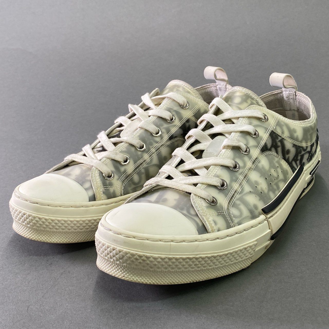 4f6 Dior Homme ディオールオム B23 オブリーク ローカットスニーカー 42 ホワイト Oblique トロッター シューズ