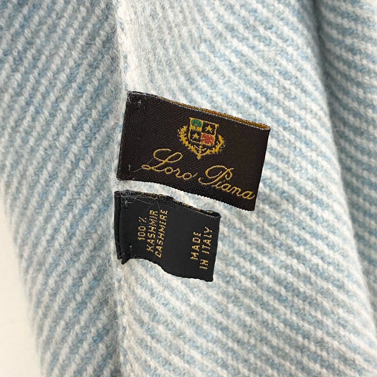 k12 Loro Piana ロロピアーナ カシミヤマフラー 170 × 46 ブルー cashmere 100% イタリア製 ショール ストール