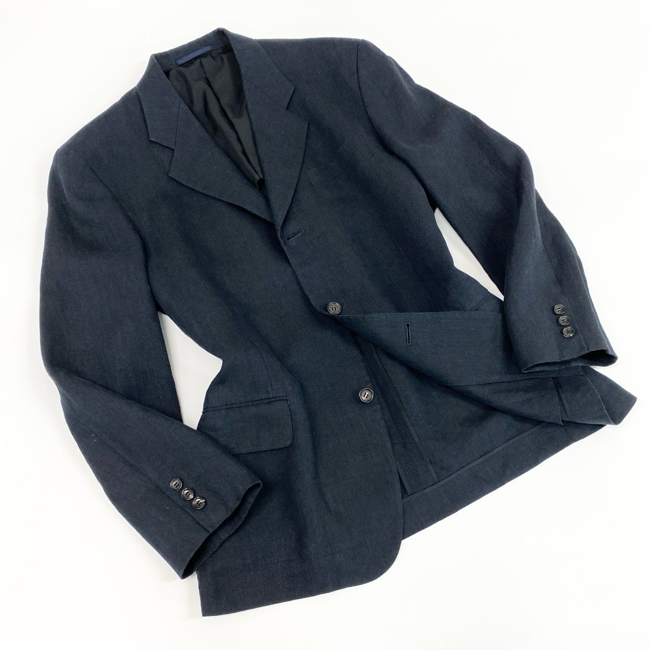 32d11 COMME des GARCONS HOMME DEUX コムデギャルソンオムドゥ テーラードジャケット サマージャケット ブレザー DJ-71031M サイズM ダークネイビー リネン100% AD1997 90s メンズ