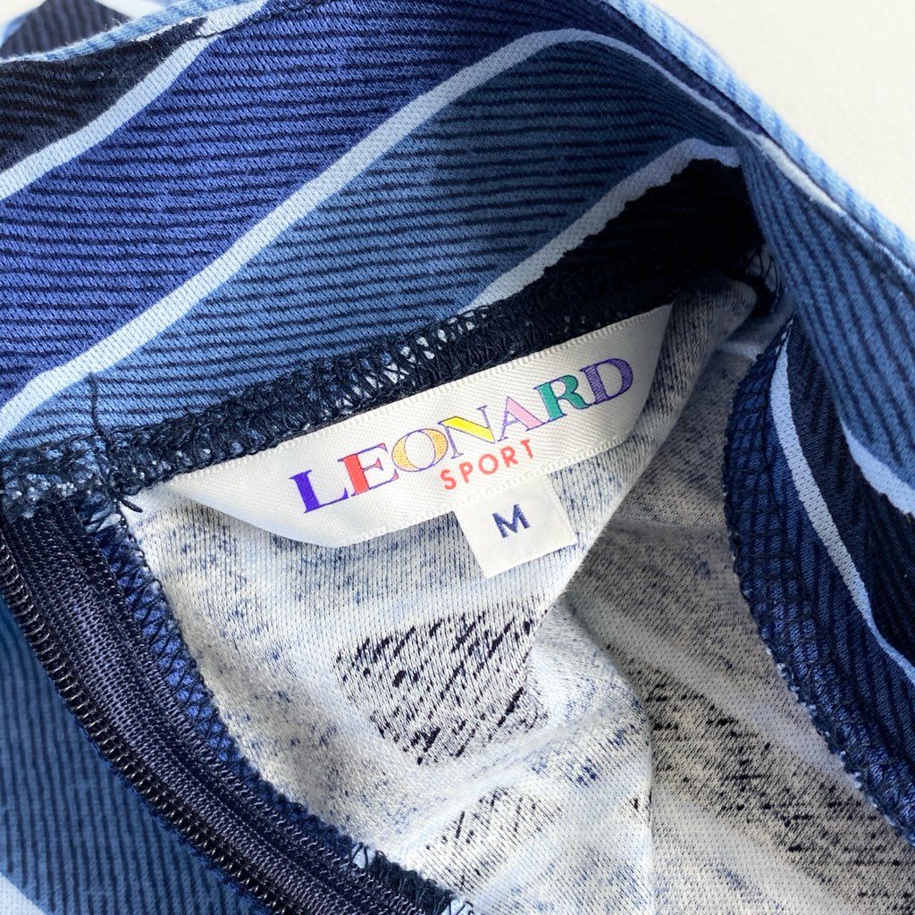 59e20 LEONARD SPORT レオナールスポーツ 長袖Tシャツ ロングスリーブカットソー トップス サイズM ブルー コットン100% レディース 日本製 春夏