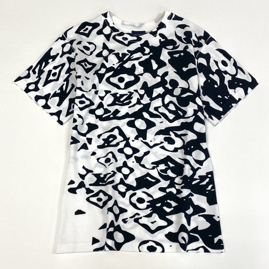 63k20 LOUIS VUITTON ルイヴィトン × URS FISCHER ウルスフィッシャー 21AW LV UF コラボTシャツ モノグラム S ホワイト ブラック カットソー 半袖TEE イタリア製