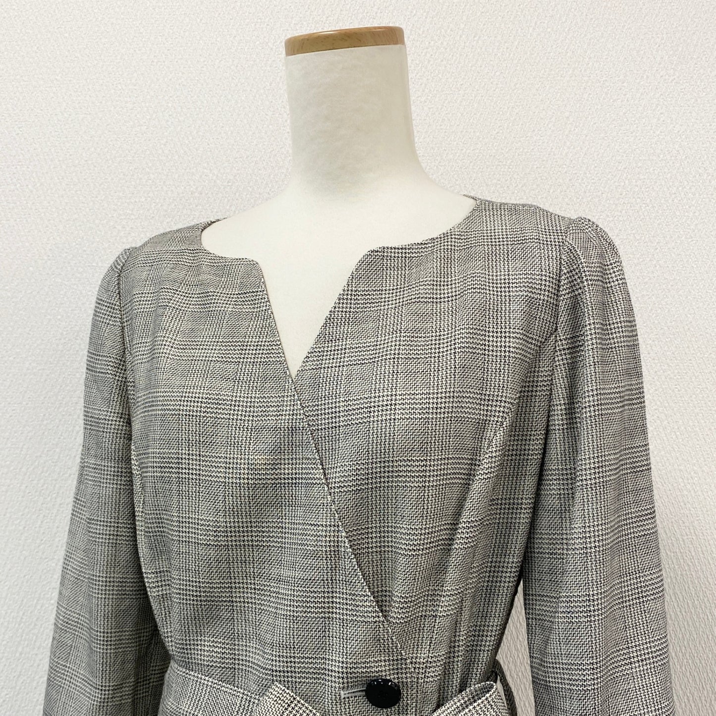 57g31 miss ashida ミスアシダ ジャケットコート アウター ベルト付き 千鳥格子 チェック ロングコート レディース 女性用 C08503 9 グレー