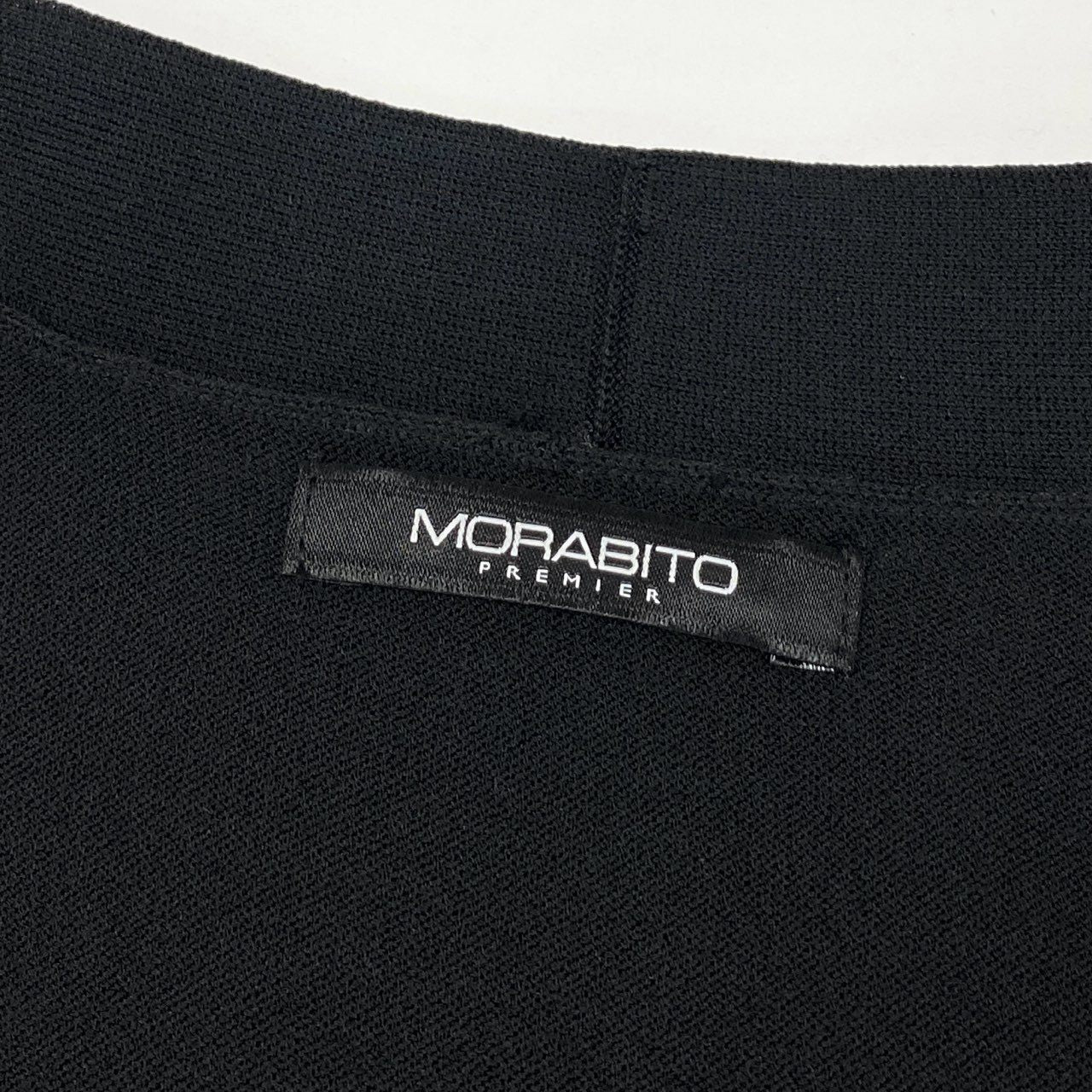32i9 【美品】 MORABITO モラビト 長袖カーディガン ニットカーディガン セミロング丈 レディース 女性用 9049-52313 38 ブラック レーヨン ナイロンu02t