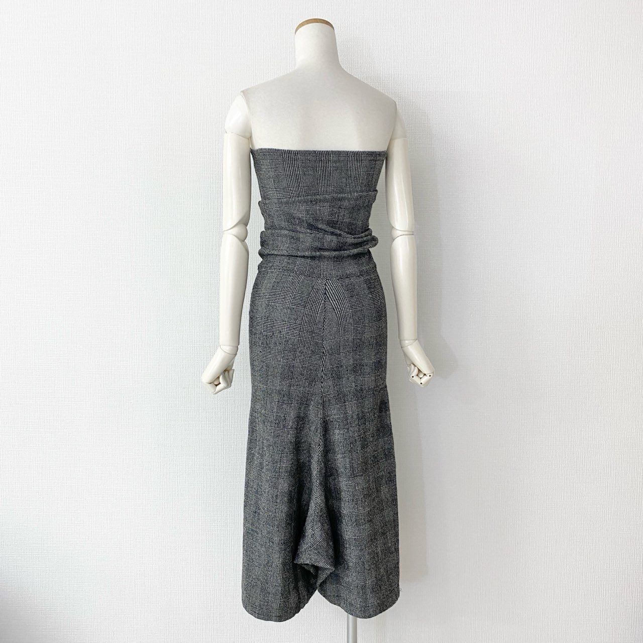 15c21 JUNYA WATANABE comme des garcons ジュンヤワタナベ コムデギャルソン AD2008 チューブトップ サルエル オールインワン ワンピース SS グレー ウール MADE IN JAPAN