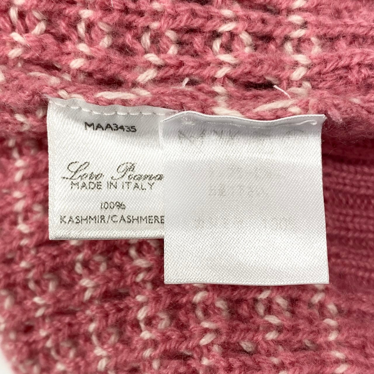 e1 Loro Piana カシミヤニットセーター Vネック イタリア製 40サイズ ピンク ホワイト カシミヤ100% レディース 女性用ta1ta1