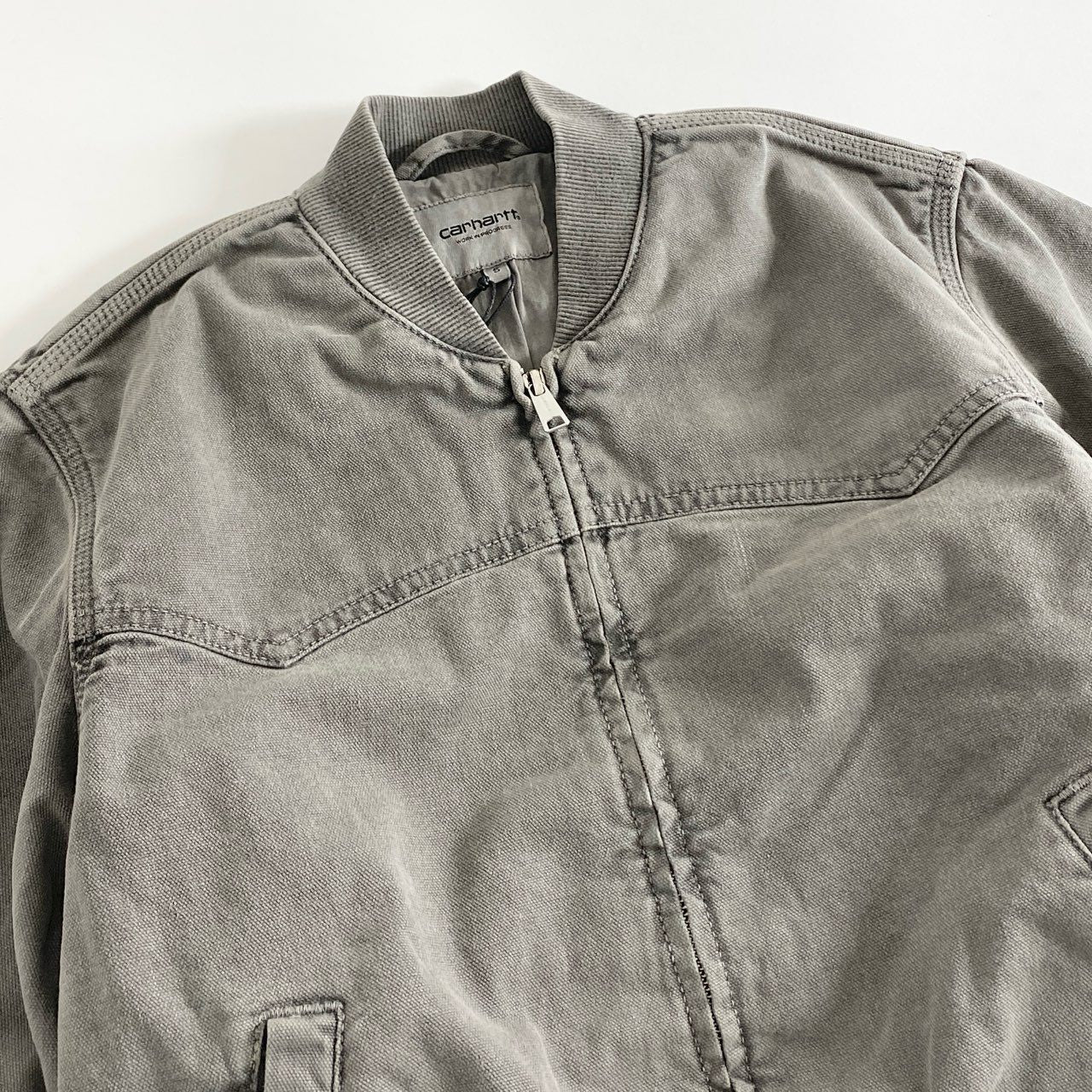 58e12 《未使用保管品》 タグ付 Carhartt WIP カーハート ダブルアイピ― SANTA FE BOMBER サンタフェボンバー ジャケット ブルゾン I030284 Sサイズ ブラック グレー コットン 秋冬