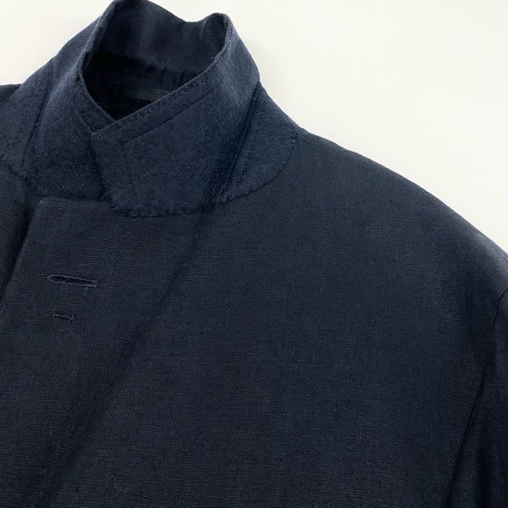 79g24 dunhill ダンヒル リネン スーツセットアップ テーラードジャケット 50 ネイビー ブレザー フォーマル ビジネス イタリア製_