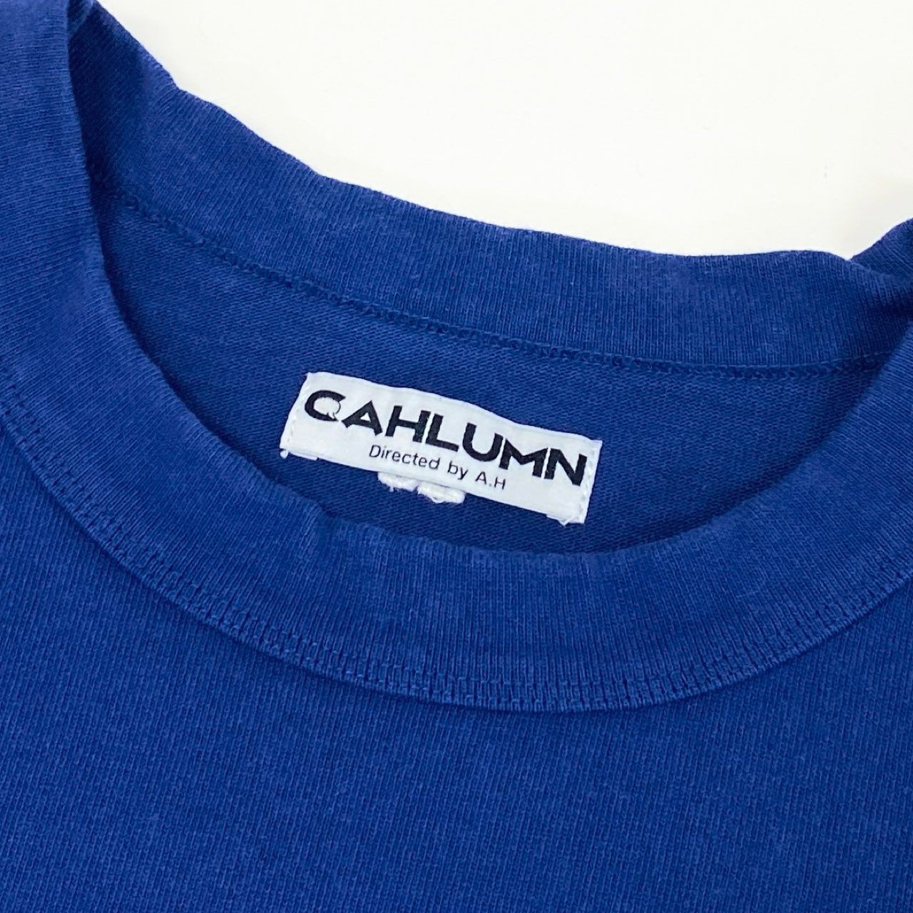 36e2 CAHLUMN × ALL MY HOMIES カウラム オールマイホーミーズ Tシャツ 変形カットソー オーバーサイズ トップス XLサイズ ブルー コットン