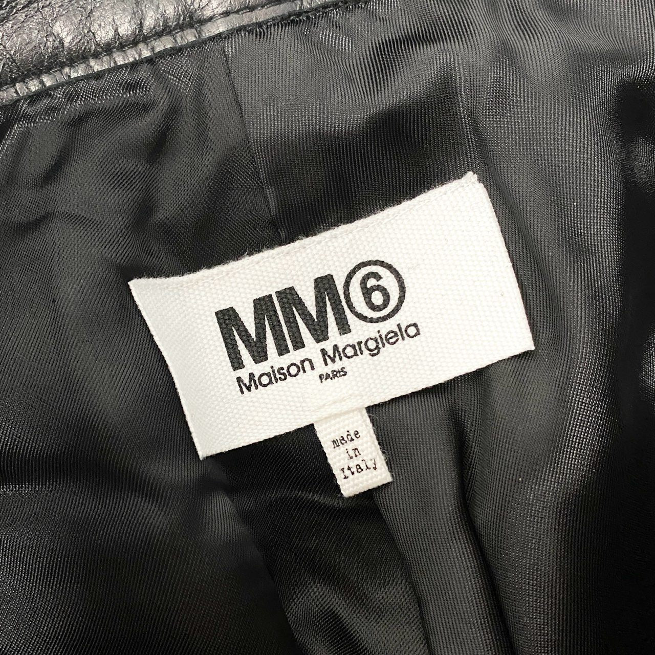 56j20 《美品》 MM6 Maison Margiela エムエムシックス メゾンマルジェラ Lamb Leather Pant レザーパンツ ボトムス S32LA0224 38 ブラック 羊革 レディースu02t