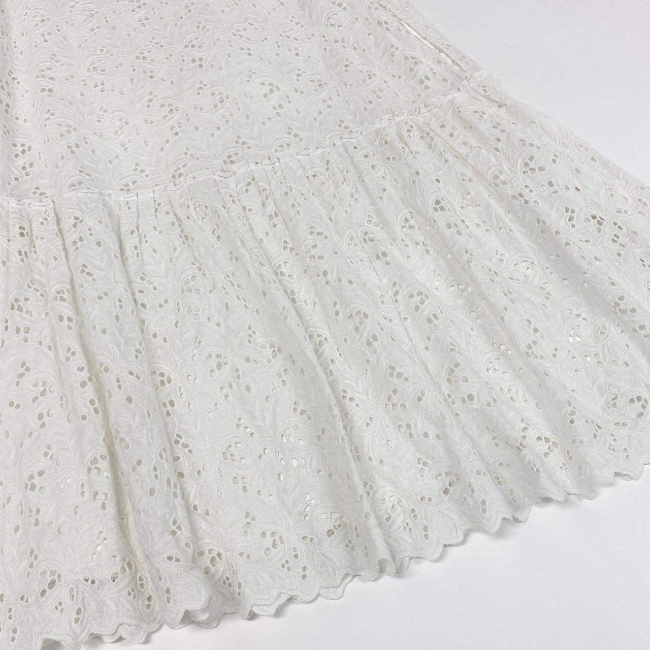 37a16 FOXEY BOUTIQUE フォクシーブティック Dress MARIE ANN マリーアン ノースリーブワンピース ドレス アイレット刺繍 39462 40 ホワイト