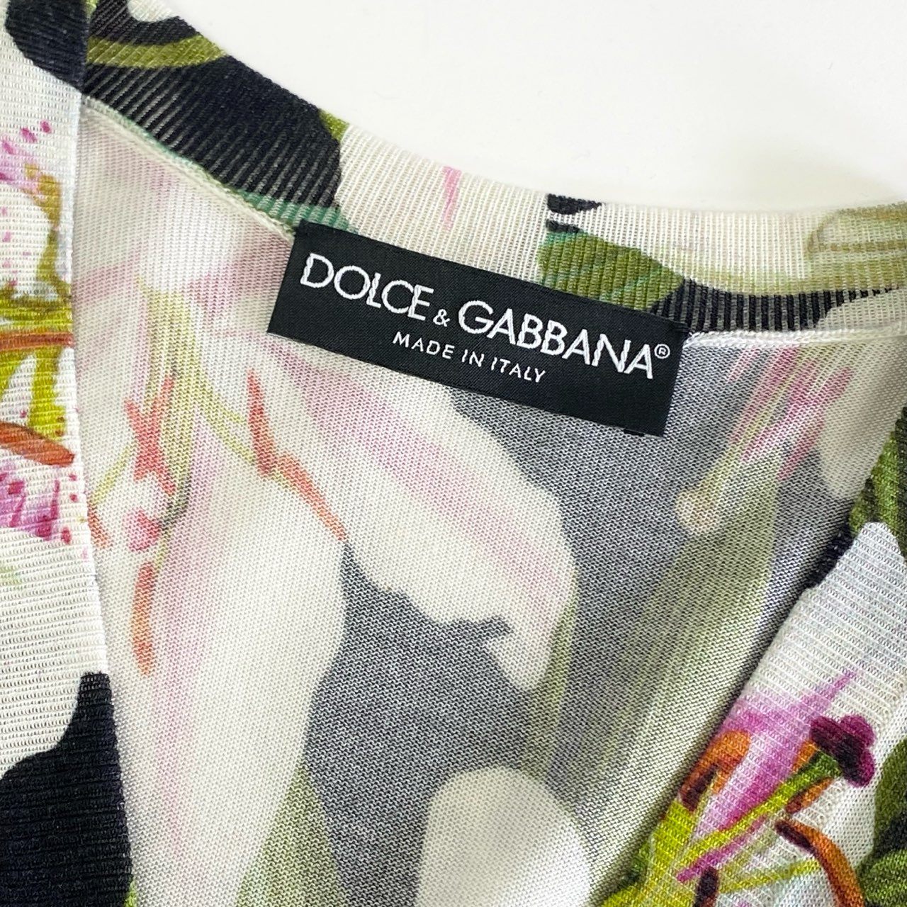 43j31 DOLCE&GABBANA ドルチェ&ガッバーナ 花柄 総柄プリント シルク100% ニットカーディガン シルクニット サイズ36 マルチカラー レディース 女性用