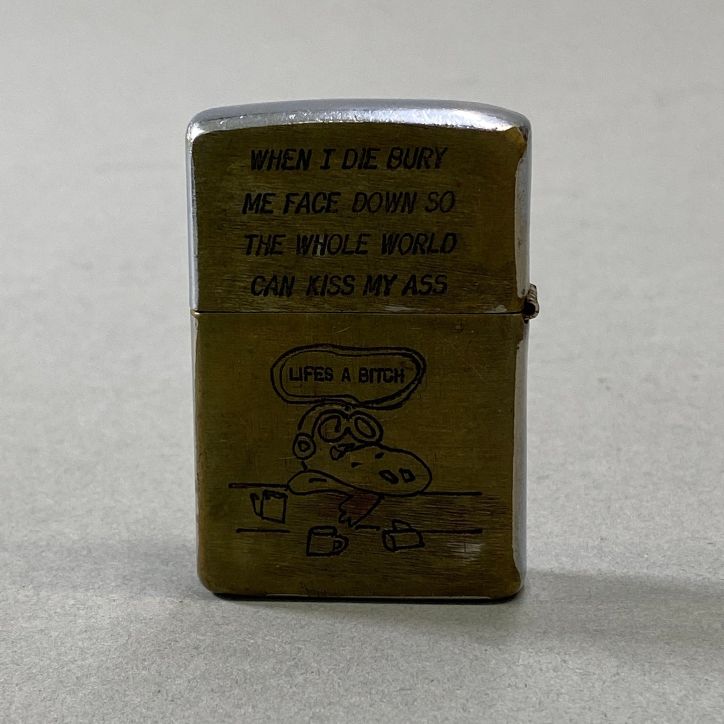 h15 VETNAM ZIPPO ベトナムジッポー 68-69 DA NANG スヌーピー シルバーk02i
