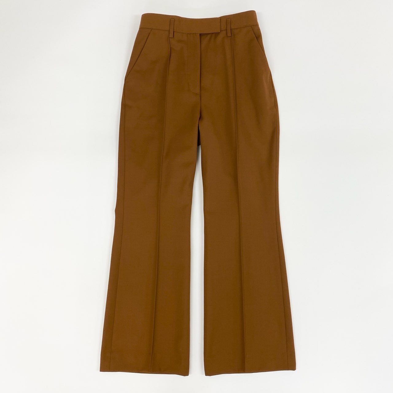 11f12 Acne Studios アクネストゥディオズ センタープレス スラックスパンツ ボトムス FN-WN-TROU000276 サイズ34 ブラウン レディース