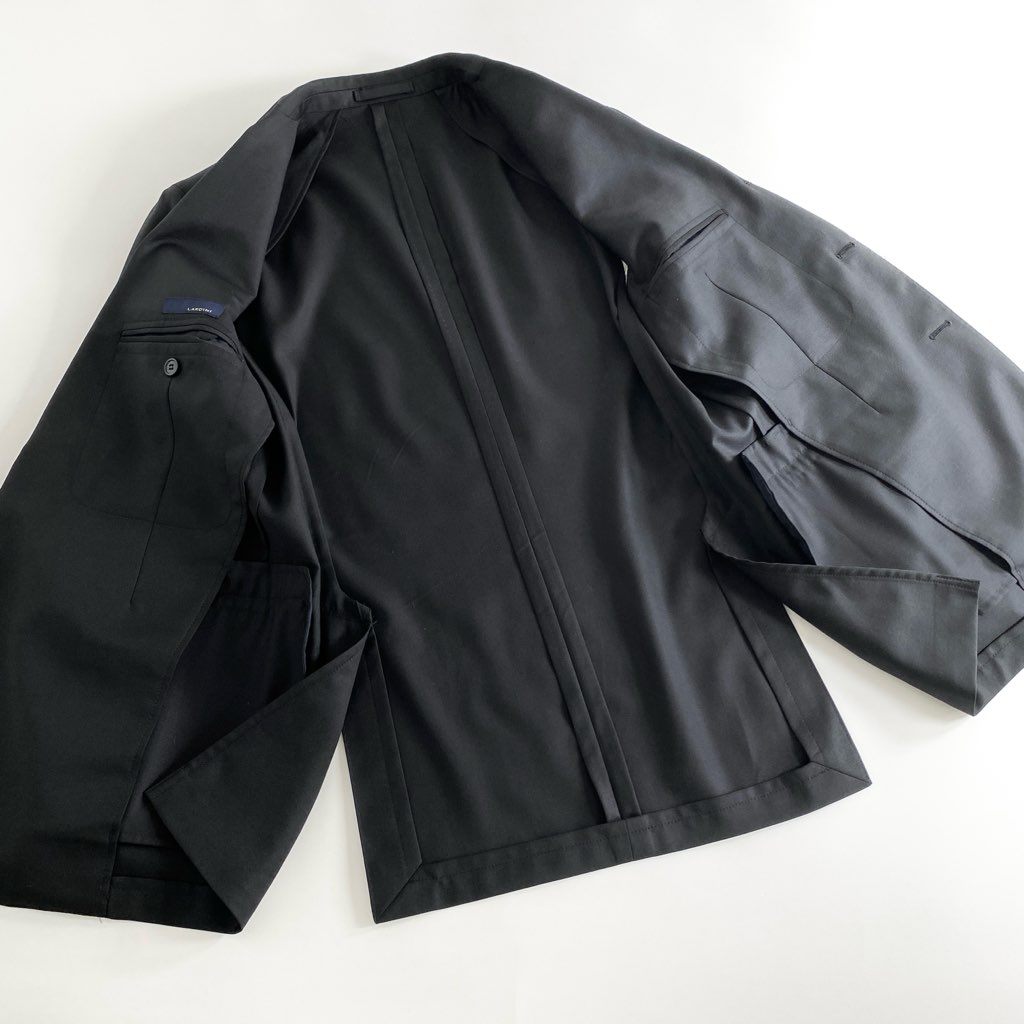 2d10 イタリア製 LARDINI ラルディーニ テーラードジャケット ブレザー JA32485AQ サイズ48 ブラック 無地 ウール100% メンズ 紳士服