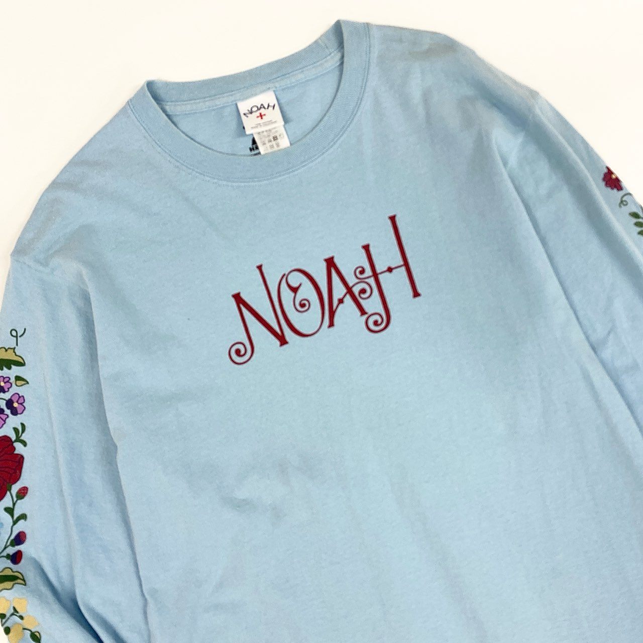44h26 NOAH ノア ×Jimi Hendrix 長袖Tシャツ ロンT ロゴ 袖プリント 22-070-122-0064-1-0 Mサイズ ブルー コットン メンズo07t