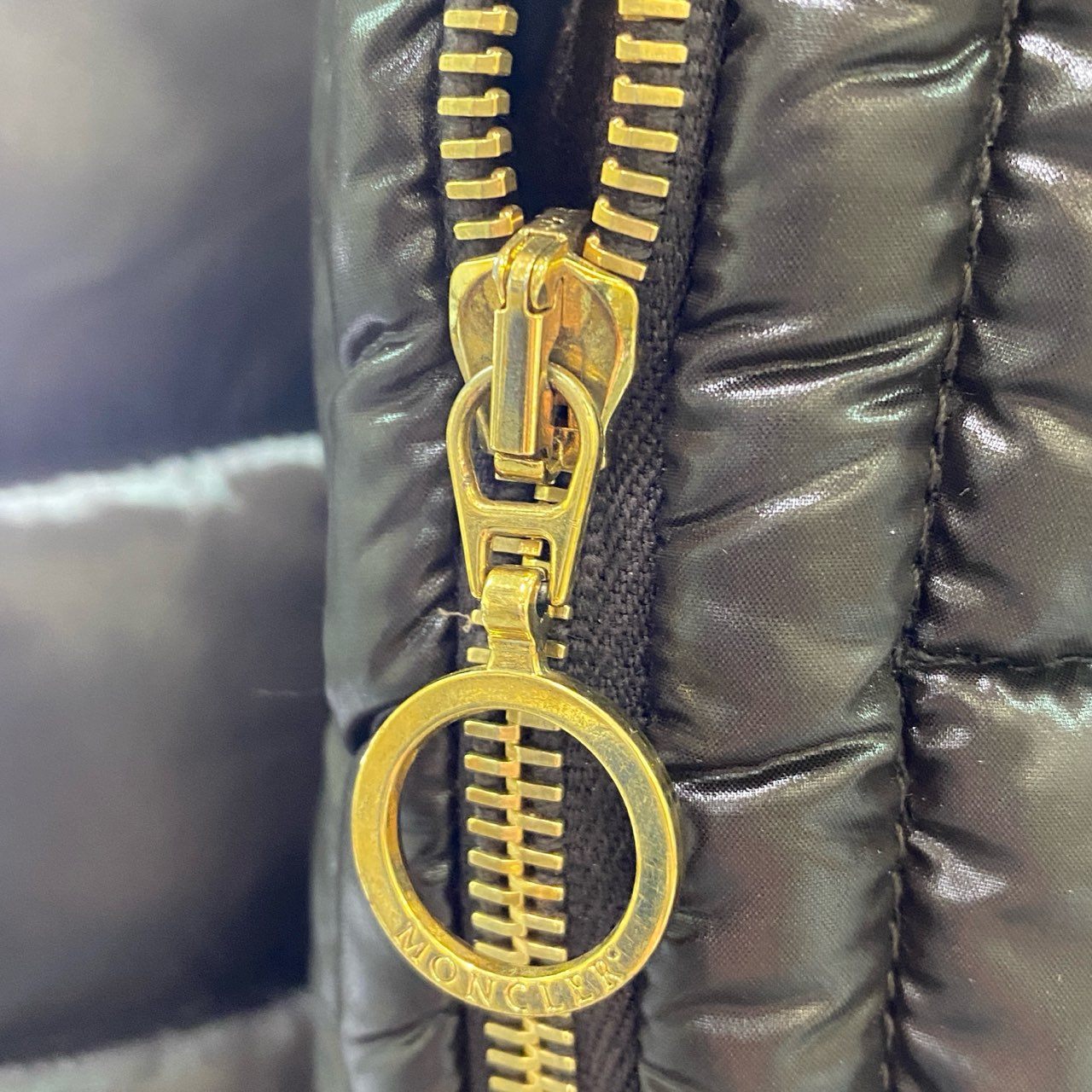 1e16 MONCLER モンクレール フロントジップ ロングダウンブーツ 37 ブラウン スエードレザー ウェッジソール シューズ