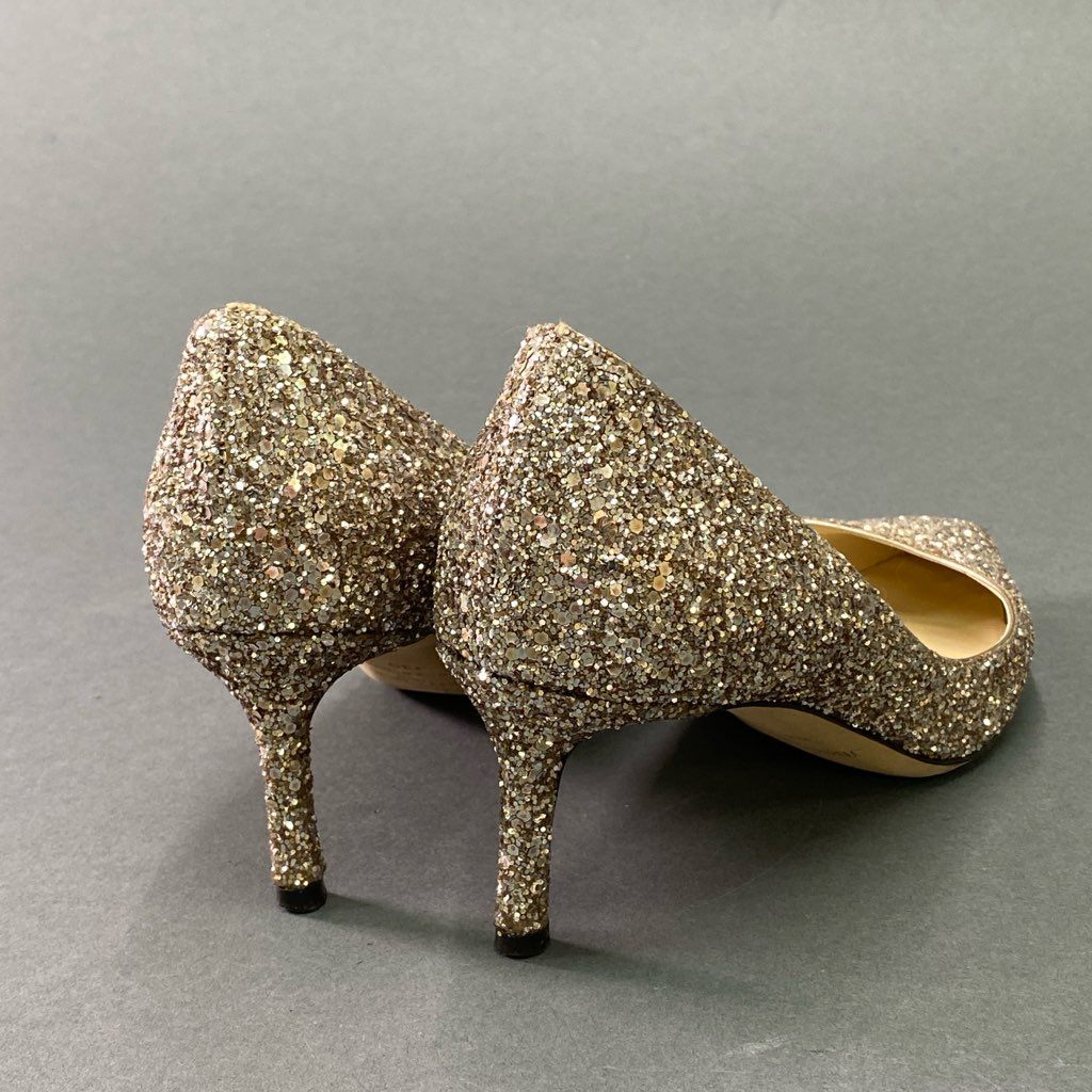 5e10 JIMMY CHOO ジミーチュウ グリッター ピンヒールパンプス パーティー 二次会 サイズ36 シャンパンゴールド レディース イタリア製