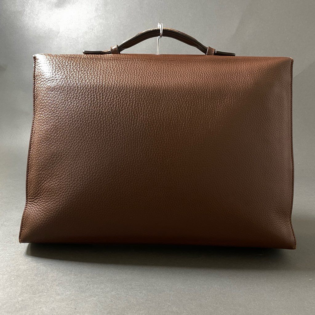 Df29 Ermenegildo Zegna エルメネジルド ゼニア レザー ブリーフケース ビジネスバッグ ブラウン Leather オフィス イタリア製