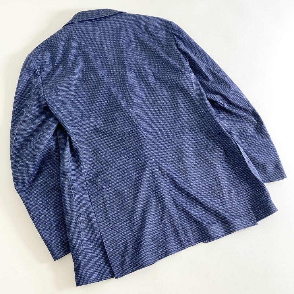 65e5 イタリア製 LARDINI ラルディーニ easy wear イージーウェア テーラードジャケット サマージャケット ストレッチ ブートニエール付き JX939AQ51 サイズ48 7R ネイビー ポリエステル100% メンズ 現行タグ