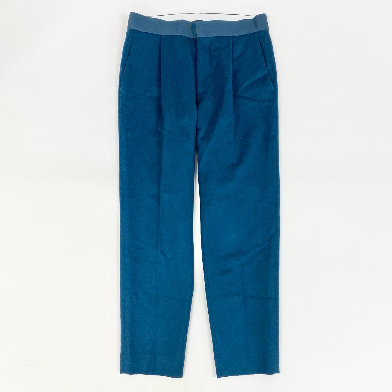 42h22《極美品》Drawer ドゥロワー フラノパンツ ウールカシミヤ ウールパンツ テーパード ボトム 6514-236-1251 38サイズ ダークグリーン レディース 女性用k02i
