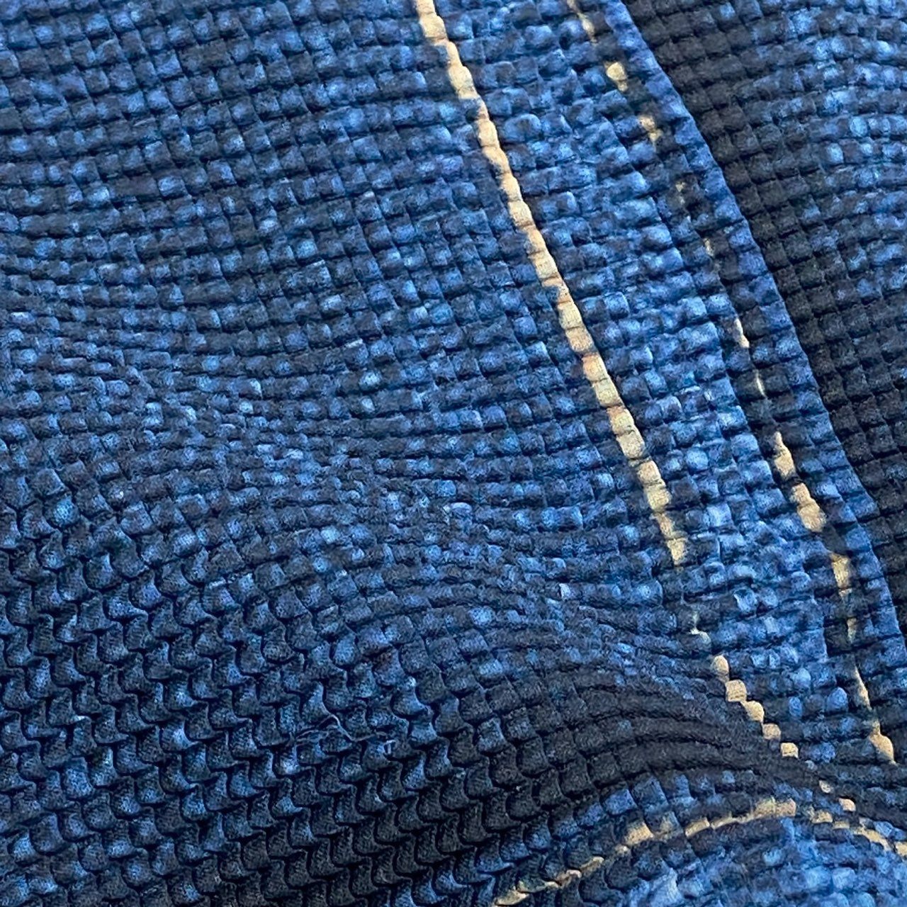 48h14 ISSEY MIYAKE イッセイミヤケ デニム転写 プリーツ加工 Tシャツ カットソー トップス PP16-FJ221 サイズ3 インディゴブルー ポリエステル プリーツプリーズ ヴィンテージu02t