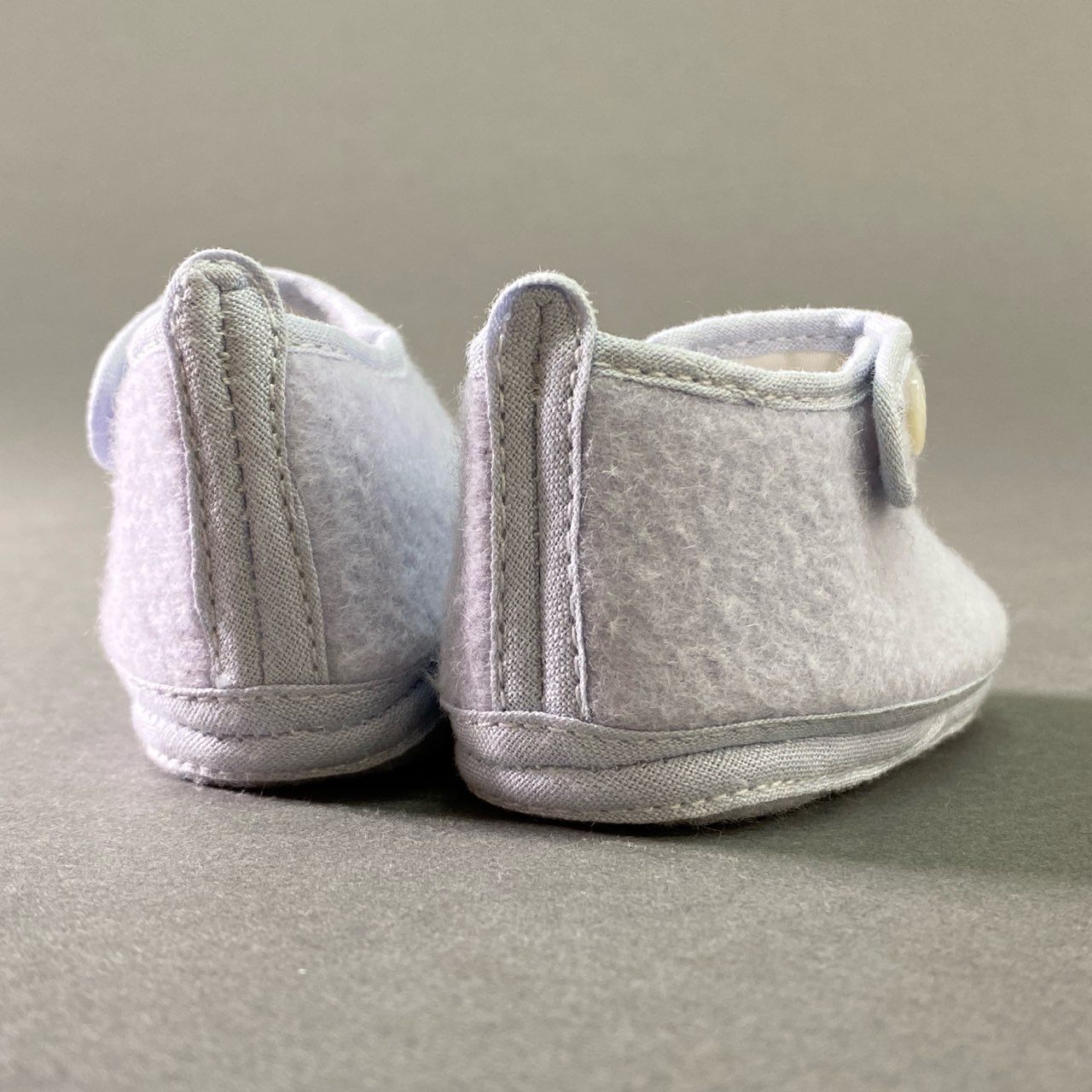 1a27 《美品》HERMES エルメス PAIRE DE CHAUSSONS PIF ベビー ファーストシューズ ホース刺繍 ブルー