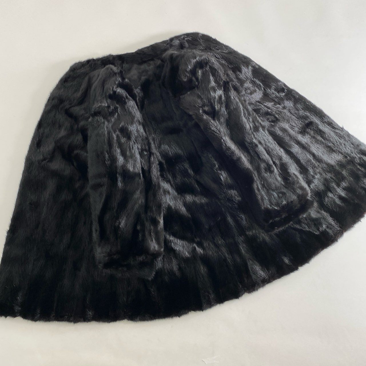 2h21 本毛皮 ダークミンク 毛皮コート ミンクコート 逆毛ミンク 13号 ブラック レディース 婦人 MINK FUR