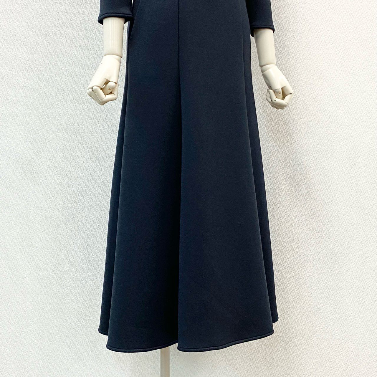 51f2 BORDERS at BALCONY ボーダーズアットバルコニー パールワンピース ロングワンピース フレアスカート BD1921-2K-24 サイズ36 ネイビー レディース 日本製