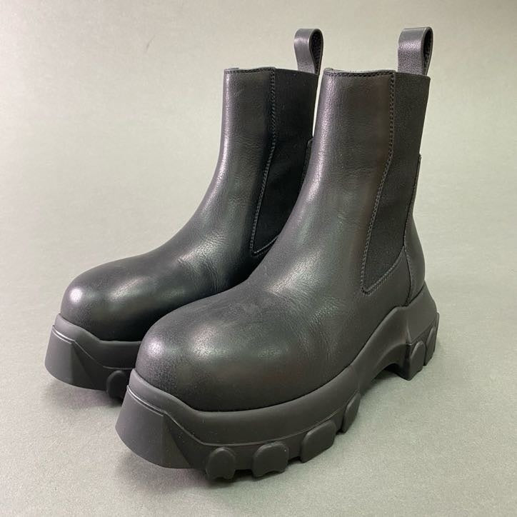 2d9 《美品》 Rick Owens リックオウエンス 24SS BEATLE BOZO TRACTOR ビートル ボゾ トラクター サイドゴアブーツ 35 ブラック レザー 箱 保存袋付き RP01B4881
