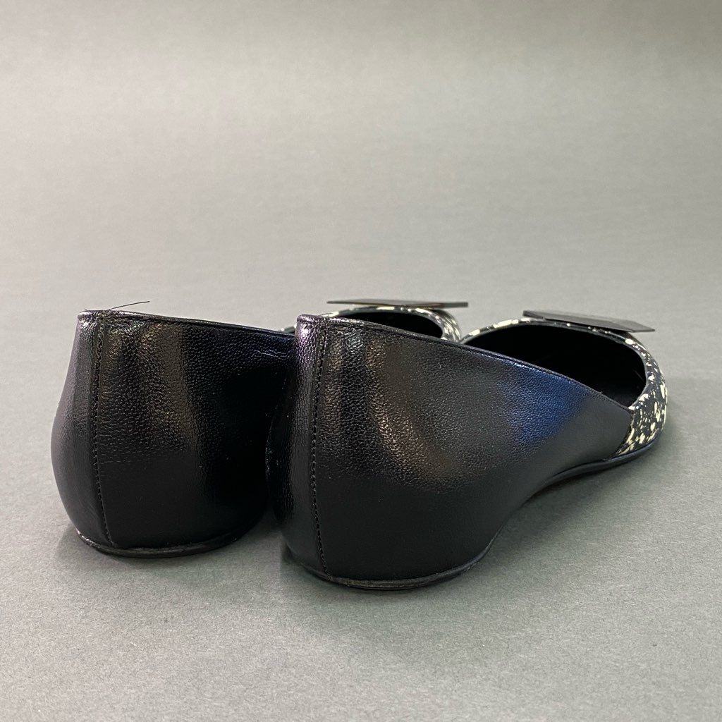 1d7 PIERRE HARDY ピエールアルディ CALF KID METAL フラットパンプス バレエシューズ ポインテッドトゥ レディース メタルブラック