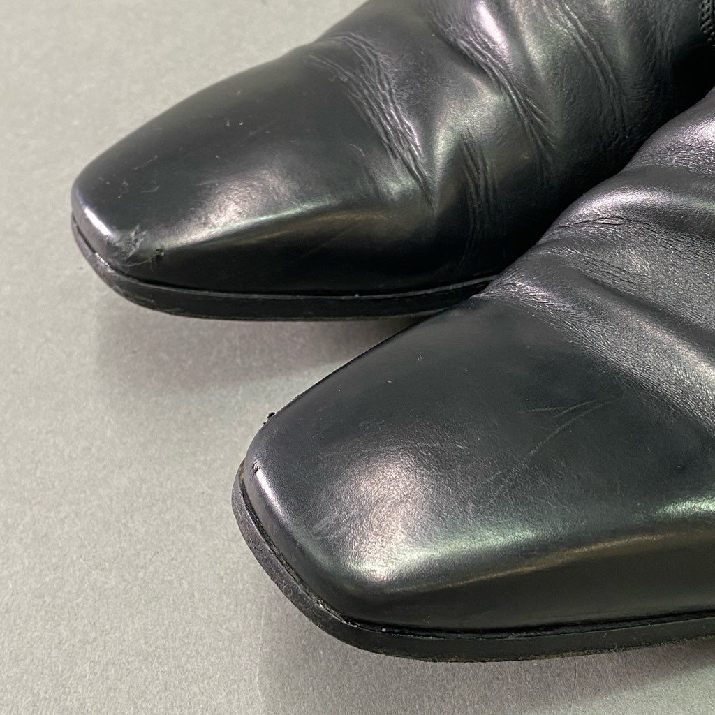 2e10 DIOR HOMME ディオールオム クリスチャンディオール レザーブーツ ショートブーツ サイドジップ サイズ40 ブラック レザー メンズ 革靴 イタリア製