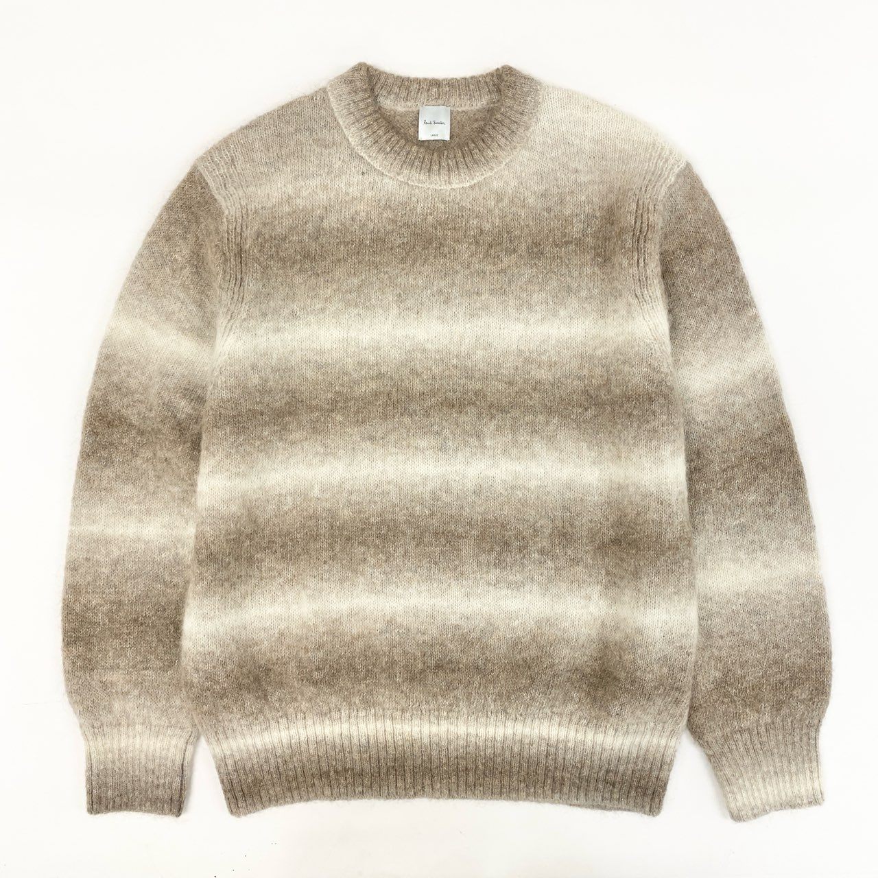 10i16 Paul Smith ポールスミス グラデーションボーダー ニット セーター トップス アルパカ混 L ブラウン系 メンズu02t