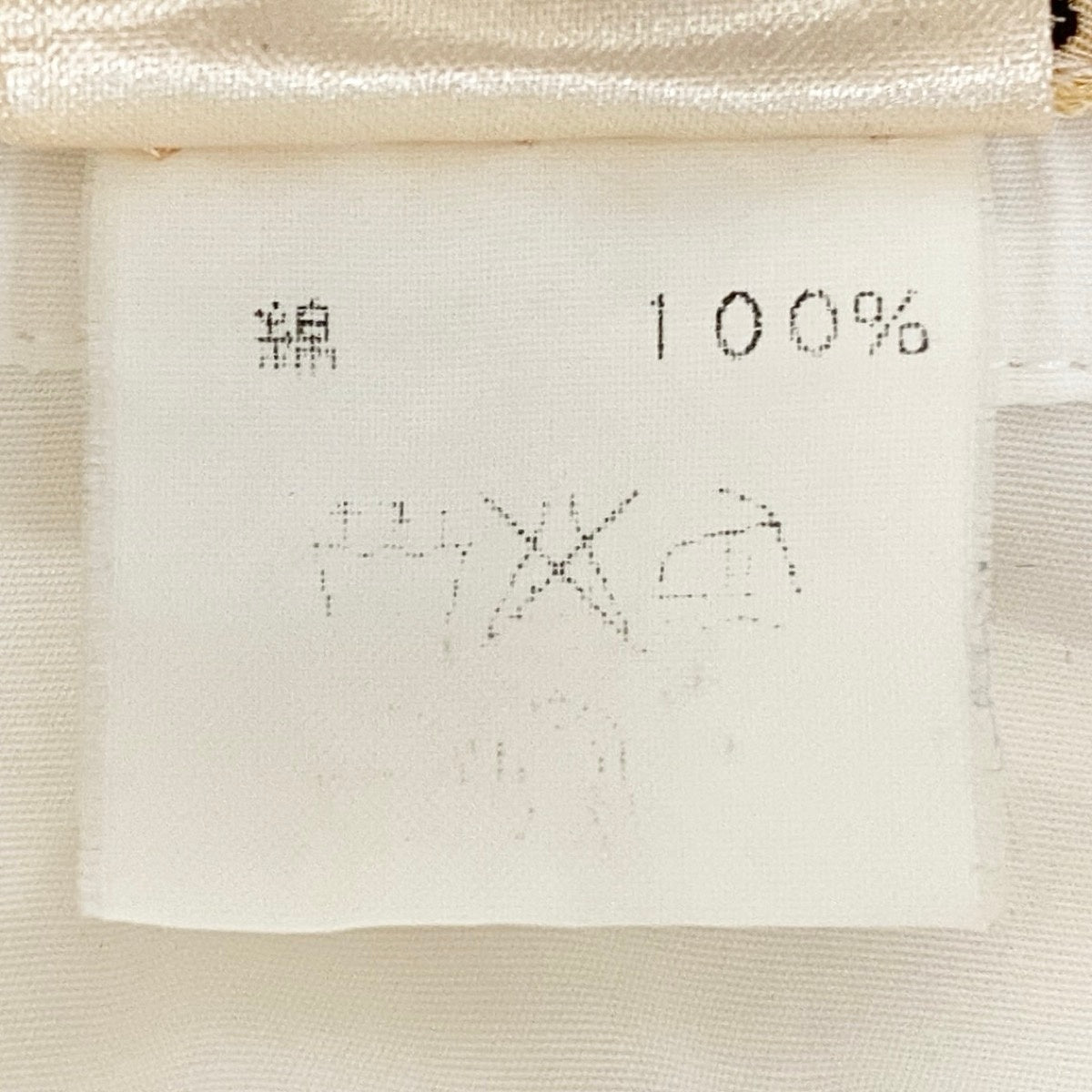 Ef12 HERMES エルメス ロゴ刺繍 ロングスリーブシャツ セリエボタン サイズ36 ホワイト コットン100% レディース 女性用t18r
