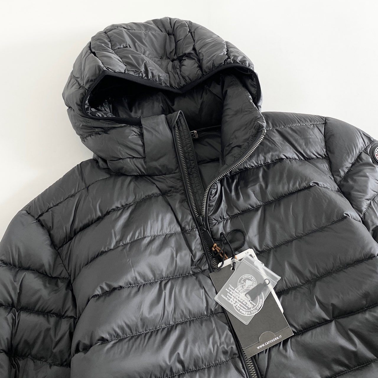 85h28 《美品》 タグ付 定価¥53,000 CAPE HORN ケープホーン SHINY CLIPPER ダウンジャケット アウター 51550 50 グレー ナイロン