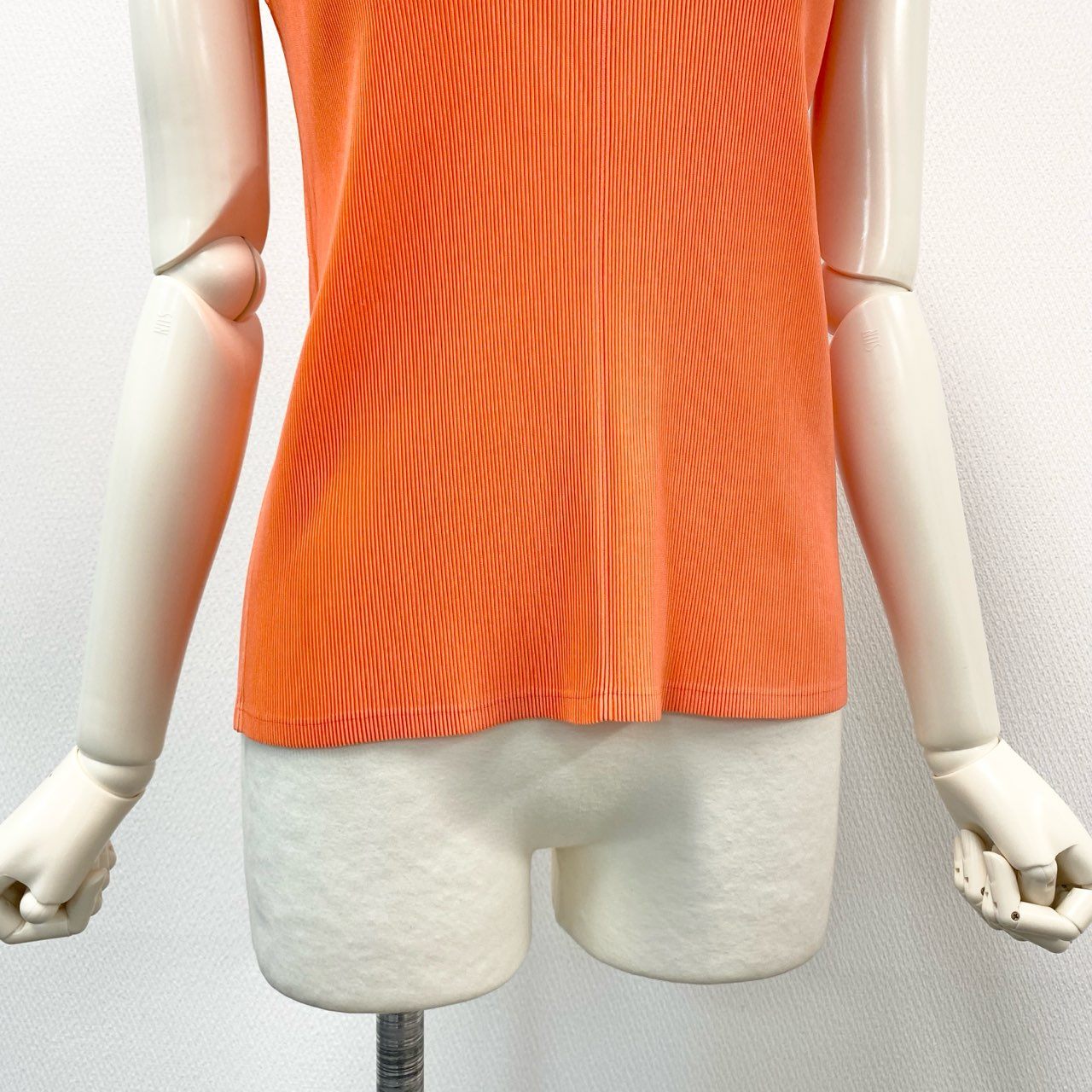41h24 PLEATS PLEASE プリーツプリーズ イッセイミヤケ プリーツ加工 ノースリーブカットソー トップス PP03FK303 3 オレンジ ポリエステル レディースu02t