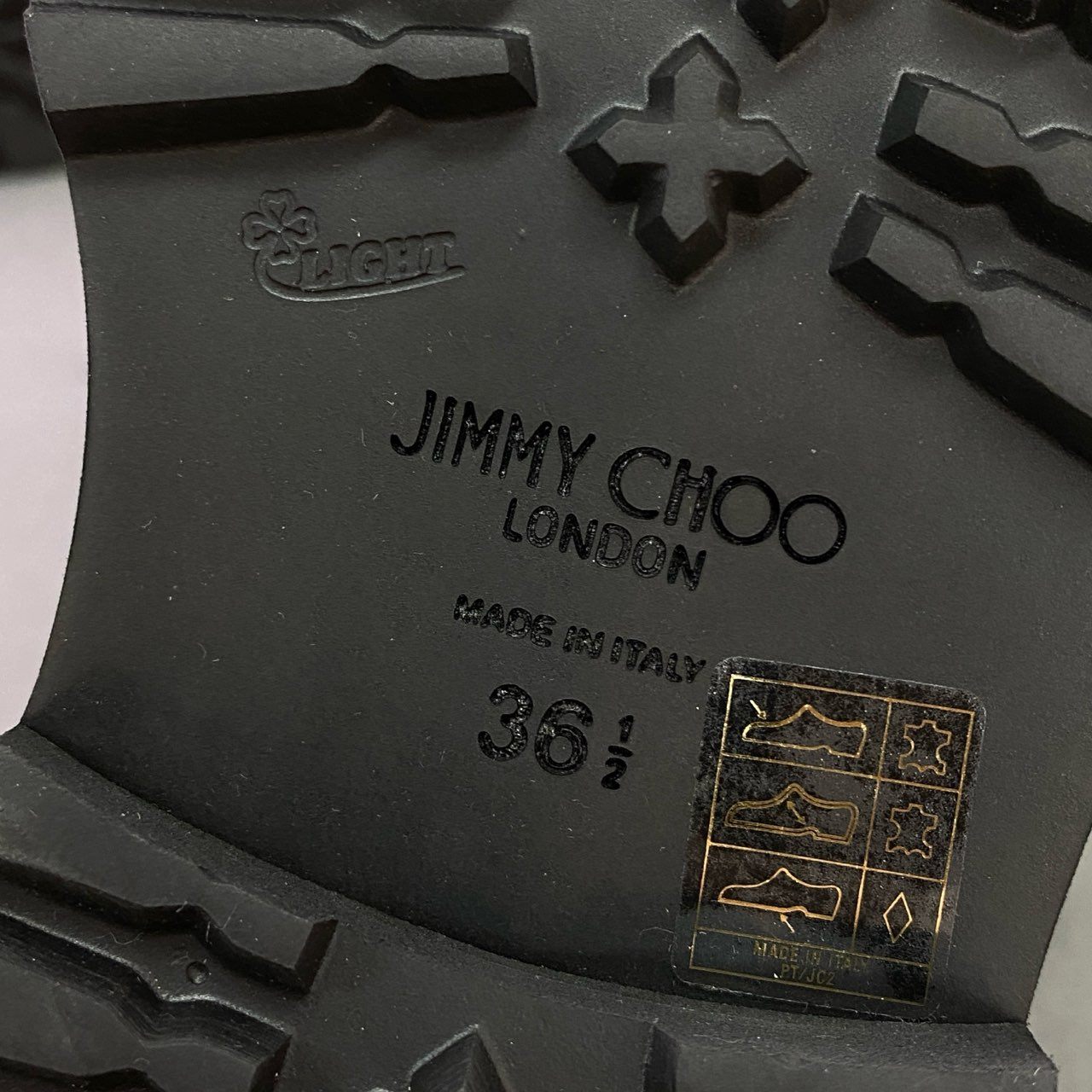 2j25 定価¥246,000 JIMMY CHOO ジミーチュウ Voyager Boots ボヤージャー ブーツ 36 1/2 ブラック レザー ボンボリ ボア ファー シューズ イタリア製