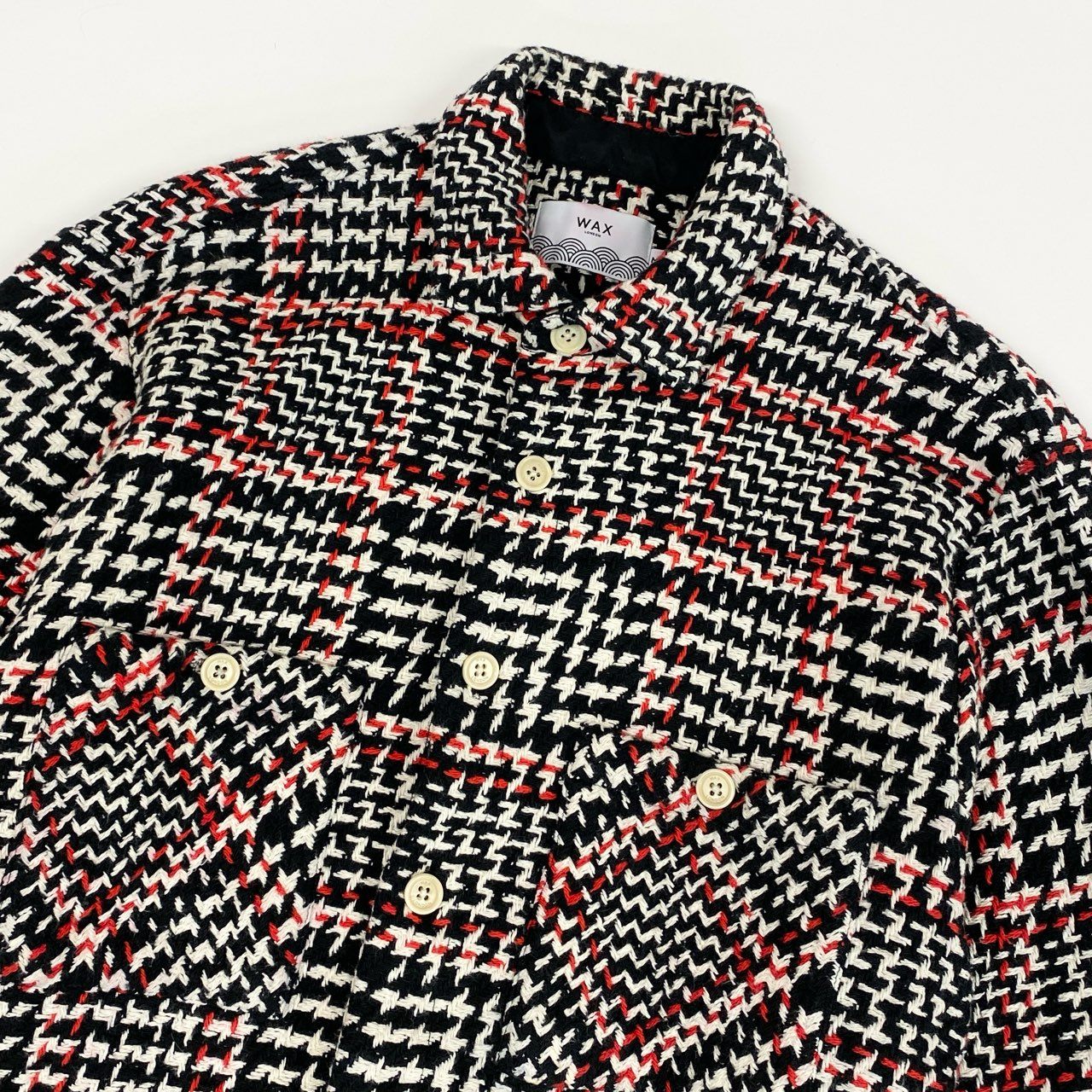33i25 《美品》WAX LONDON ワックス ロンドン シャツジャケット 長袖シャツ バスケットチェック オーバーサイズ Mサイズ マルチカラー メンズk02i