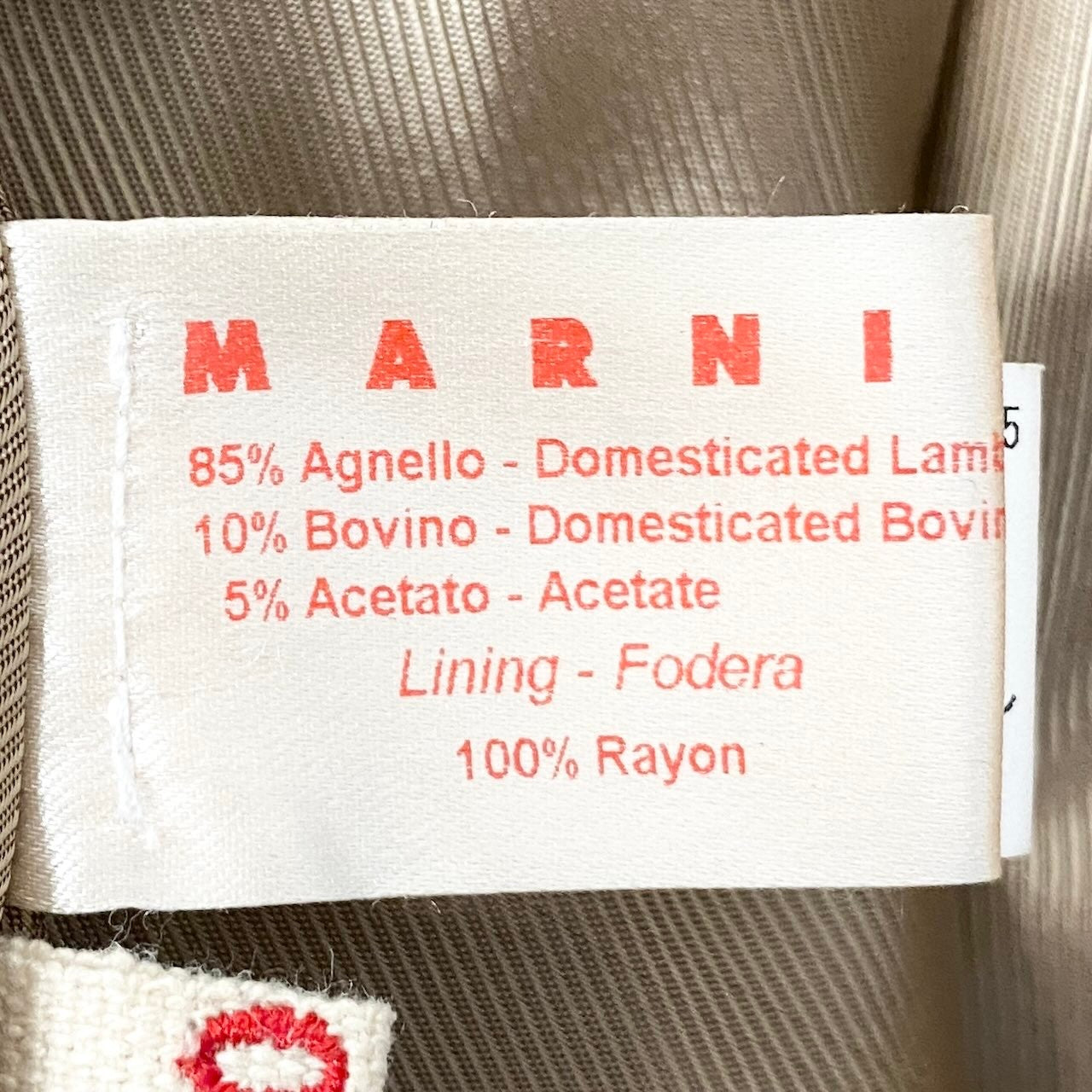 F Ef8 MARNI マルニ ノーカラージャケット ハーフコート レザーベルト付 サイズ40 ベージュ レディース 女性用u02t